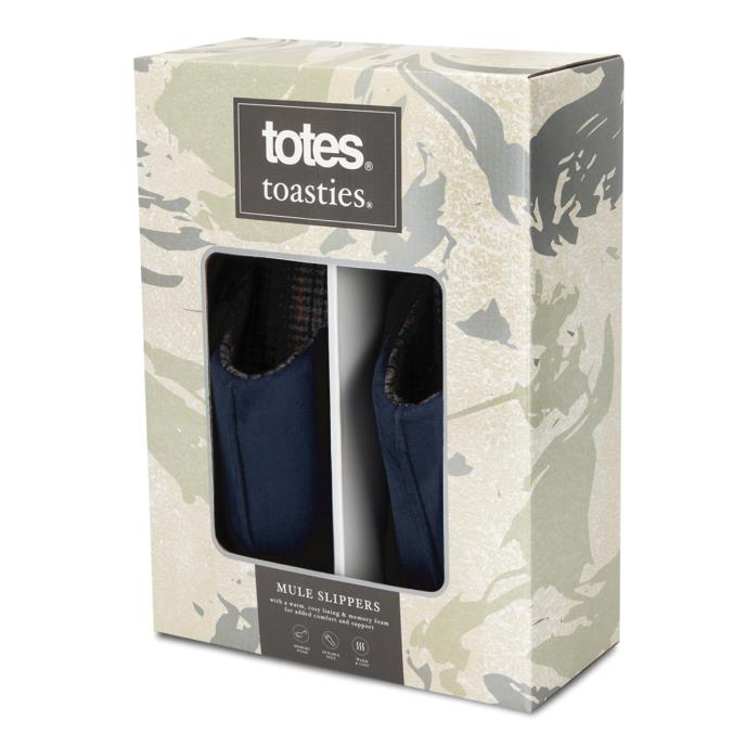 totes toasties® Mens Centre Seam Mule Navy Extra Image 1